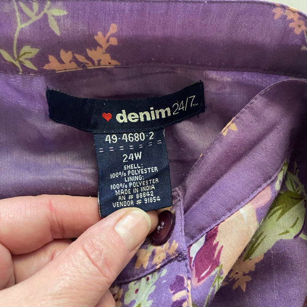 Plus Size Purple Feminine Floral Skirt Cottagecore - Picture 4 of 5